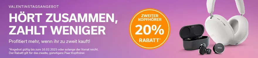 🎧 Zusammen hören, weniger zahlen – 20 % Rabatt auf das zweite Paar! 🔥